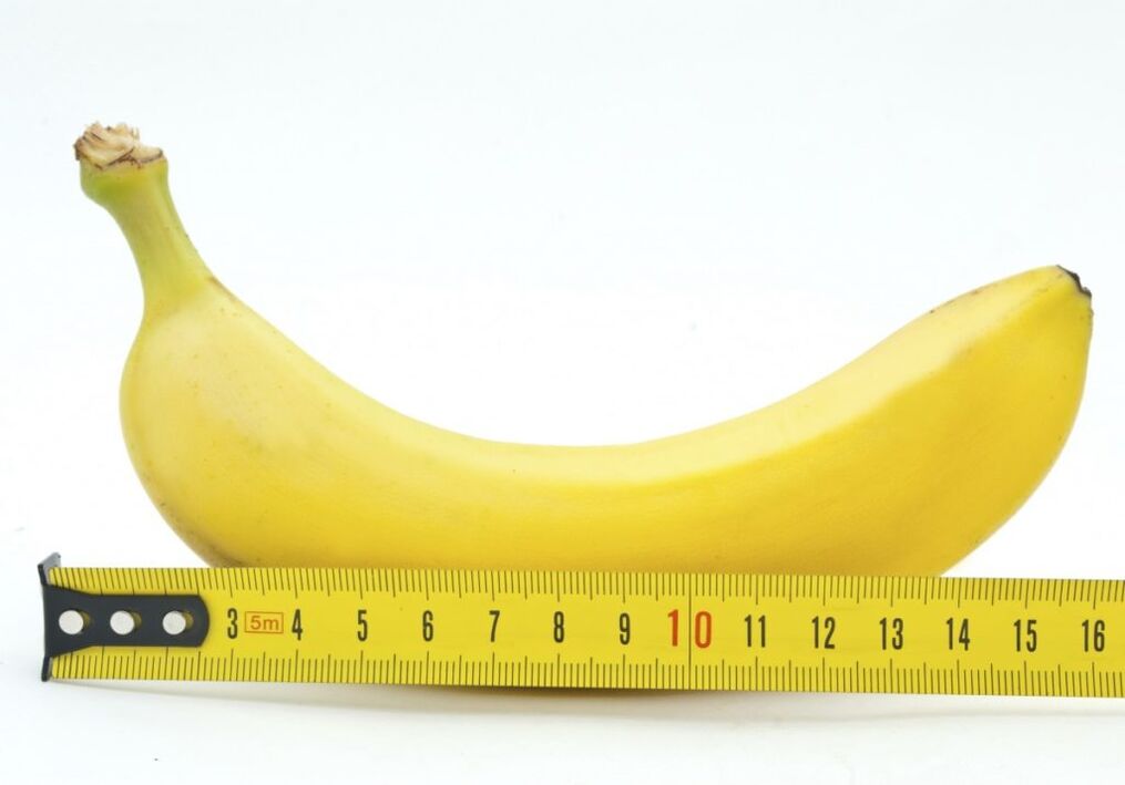 pomiar banana symbolizuje pomiar penisa po operacji powiększania