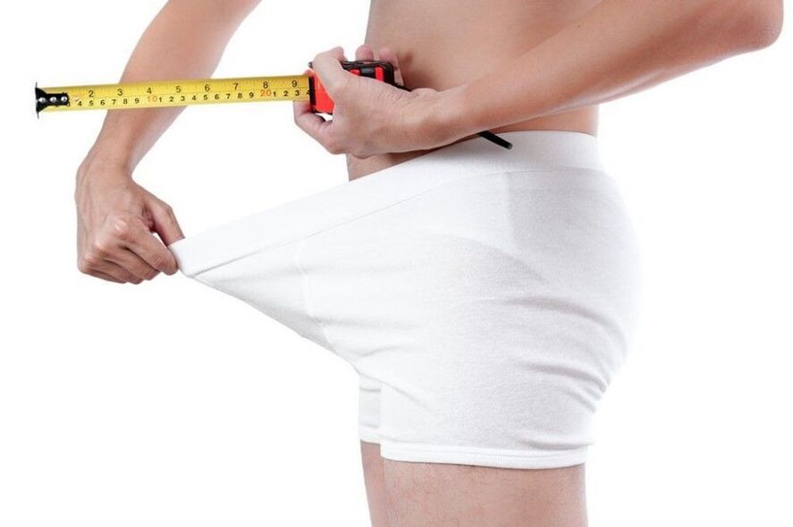 pomiar penisa przed ćwiczeniami na powiększanie